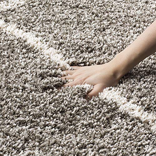 Image of Handwoven Microfibre 3D Rug for Living Room (L-Grey &Ivory, 7 X 10 Feet, Microfibre)