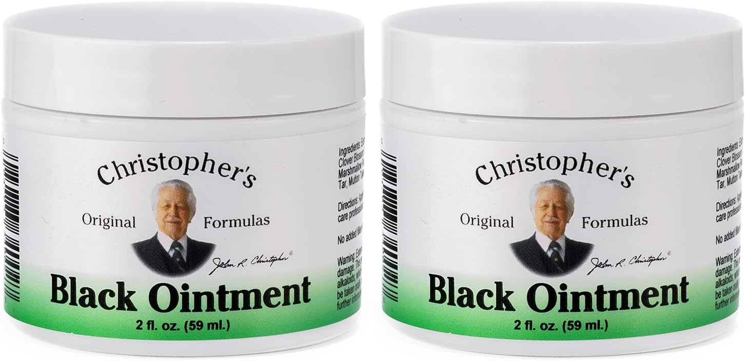 Christopher's Original Formulas Black Drawing Ointment, Natural Herbal Drawing Salve Ointment, 2 oz - Pack of 2