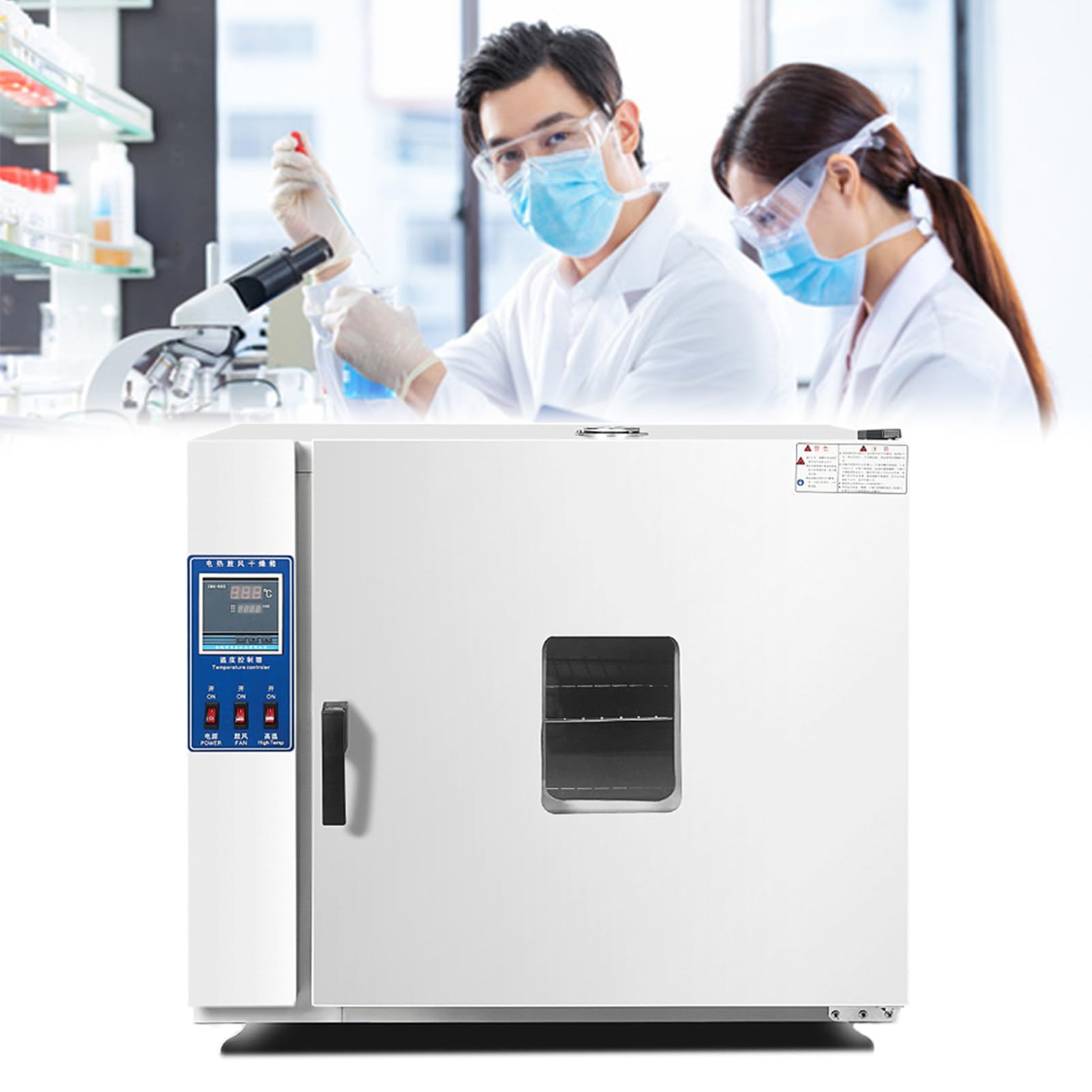 RayGenius éTuve De Laboratoire éTuve De SéChage en Acier Inoxydable Galvanisé éTuve De SéChage à Air Pulsé par Convection, 600w éTuve De Laboratoire à Air Pulsé (5-300℃) 101-00s,101-0S