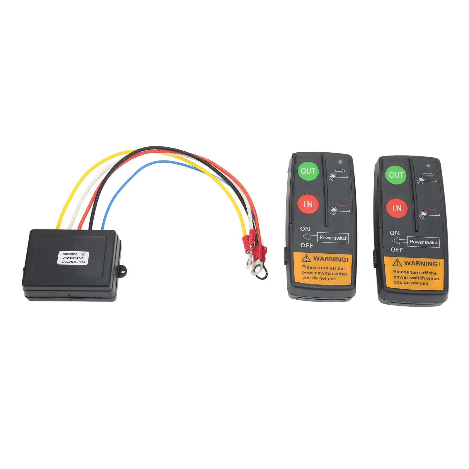 Kit Control Remoto Cabrestante Inalámbrico 12V/24V, Universal Alta Sensibilidad, Alcance de 75 Pies, Compatible con Coches, Camiones, ATV, Winch, Incluye 2 Mandos y Receptor