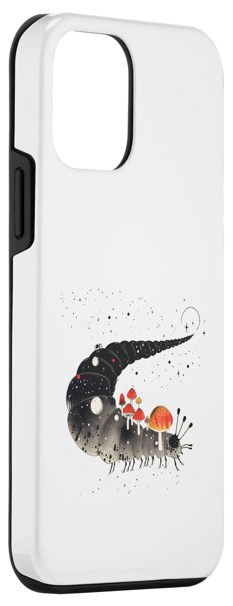 iPhone 12 mini Surreal Caterpillar with Toadstools - Forest Motif Case - Image 3