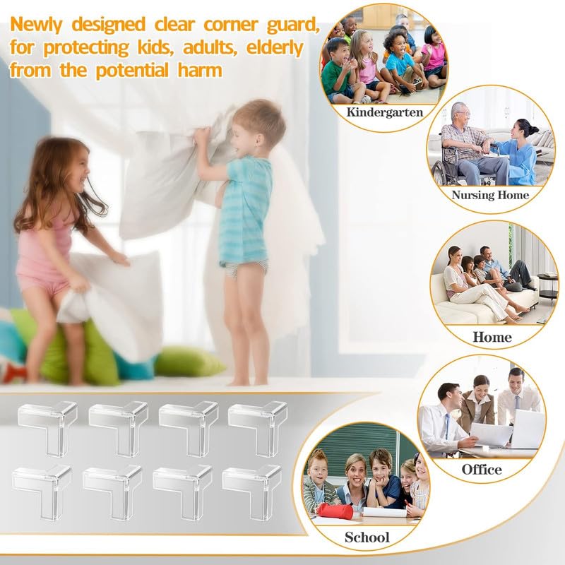 Image of Pack of 12 Silicone Corner Protector for Baby Edge Protector for Sharp Edges Baby Proofing Edge Guards Table Corners Edge Protector for Furniture Bed