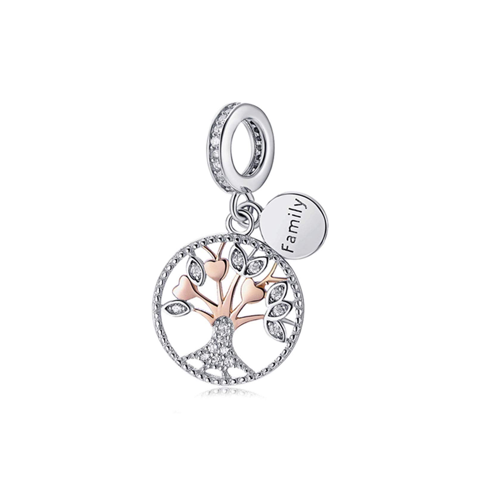 CGCSYZ 925 Sterling Silver Charm Bead Pendant Spacer Clip Charms Rose Gold Color Fit Bracelets Diy Jewelry