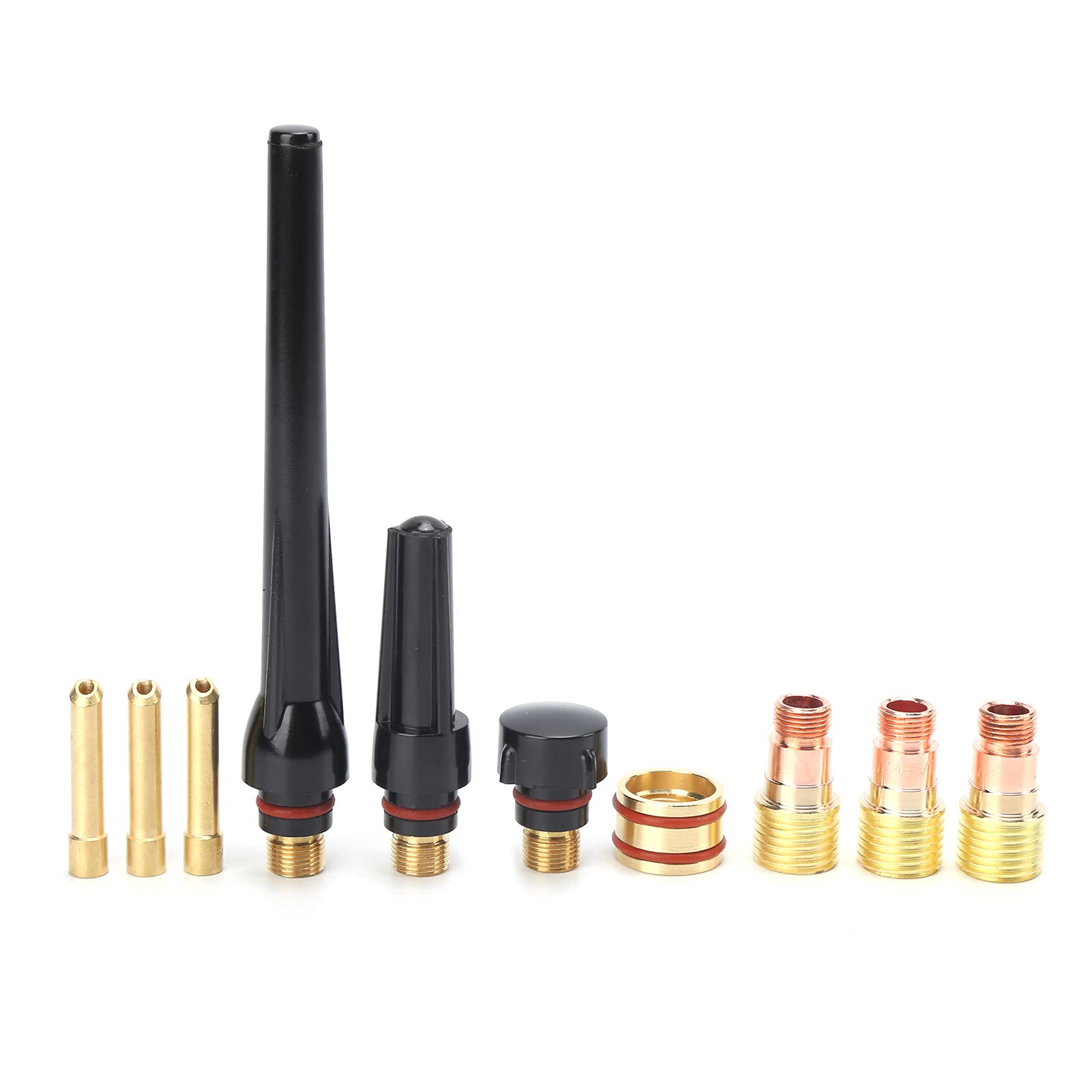 Kit D'accessoires De Consommables De Torche Tig 17 Pièces, 6 Buses En Verre, 3 Queues De Pistolet, 3 Pinces En Tungstène, Anneau En Silicone, 3 Pièces De Guidage, Manchon Fixe, Kit D'accessoires
