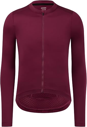 Mens Long Sleeve Cycling Jersey Zipper Pocket Lightweight Aero Race Fit Pro Road Bike, UPF 50+ Biking Cycling Shirt