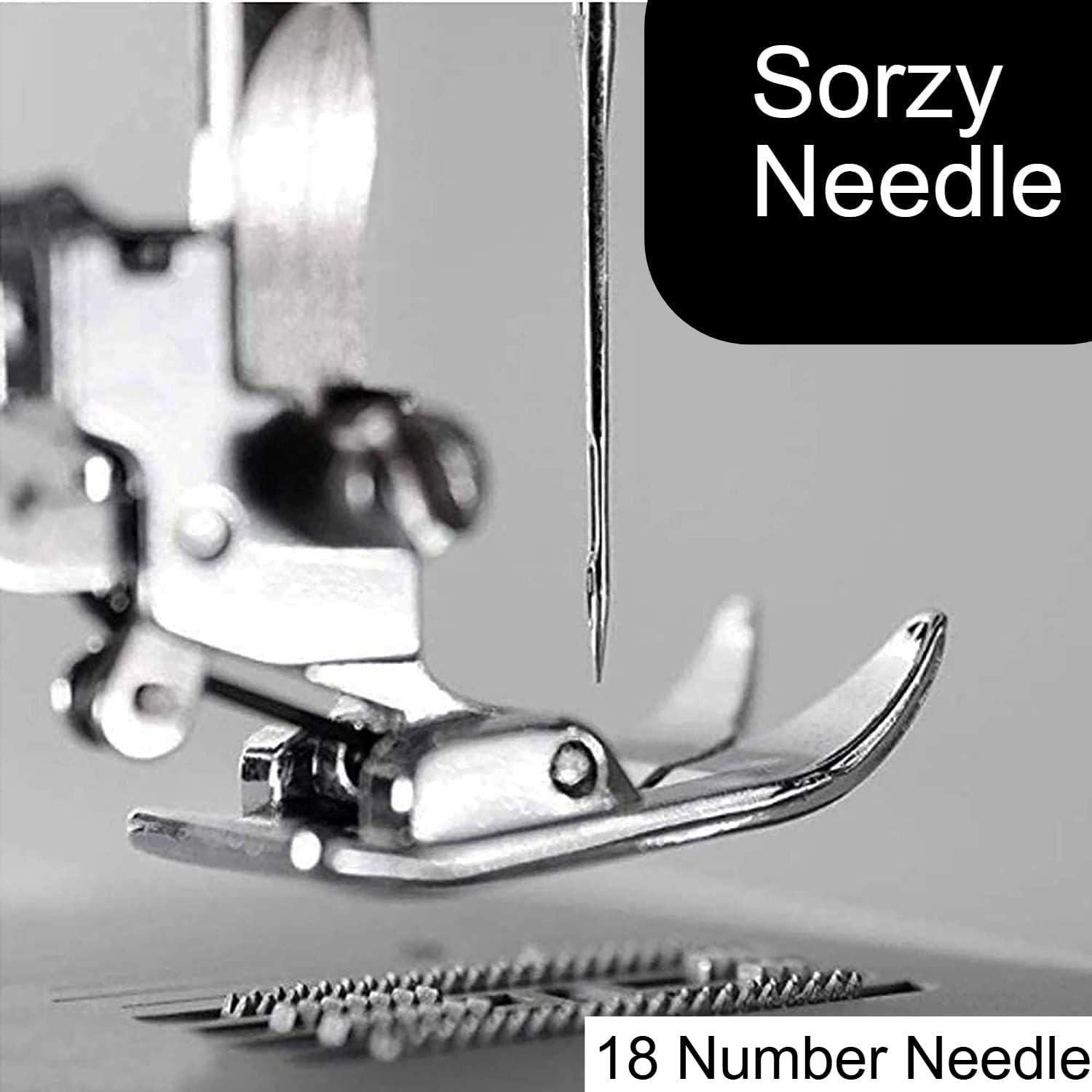 Sorzy Sewing Machine Needle Size 18 (DBx1 110/18), Complete Round Shank, Steel Finish, Compatible with All Automatic Sewing Machines – Pack of 2 (20 Needles) 4