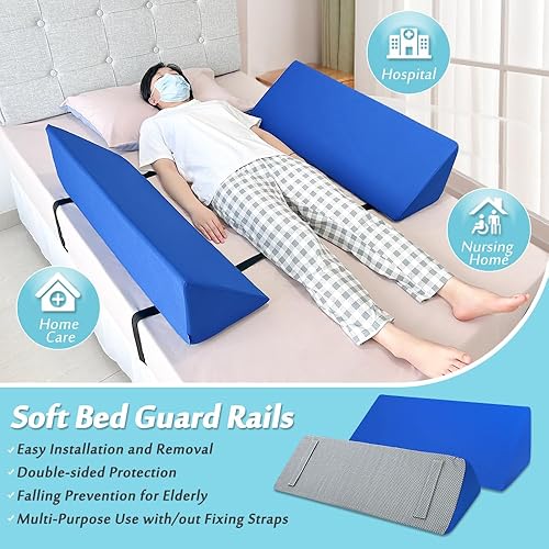 Miniatura 2 de AOSSA Barandilla de cama de espuma para adultos mayores, barandillas de seguridad, almohadillas de riel lateral de cama suave, almohadillas de riel
