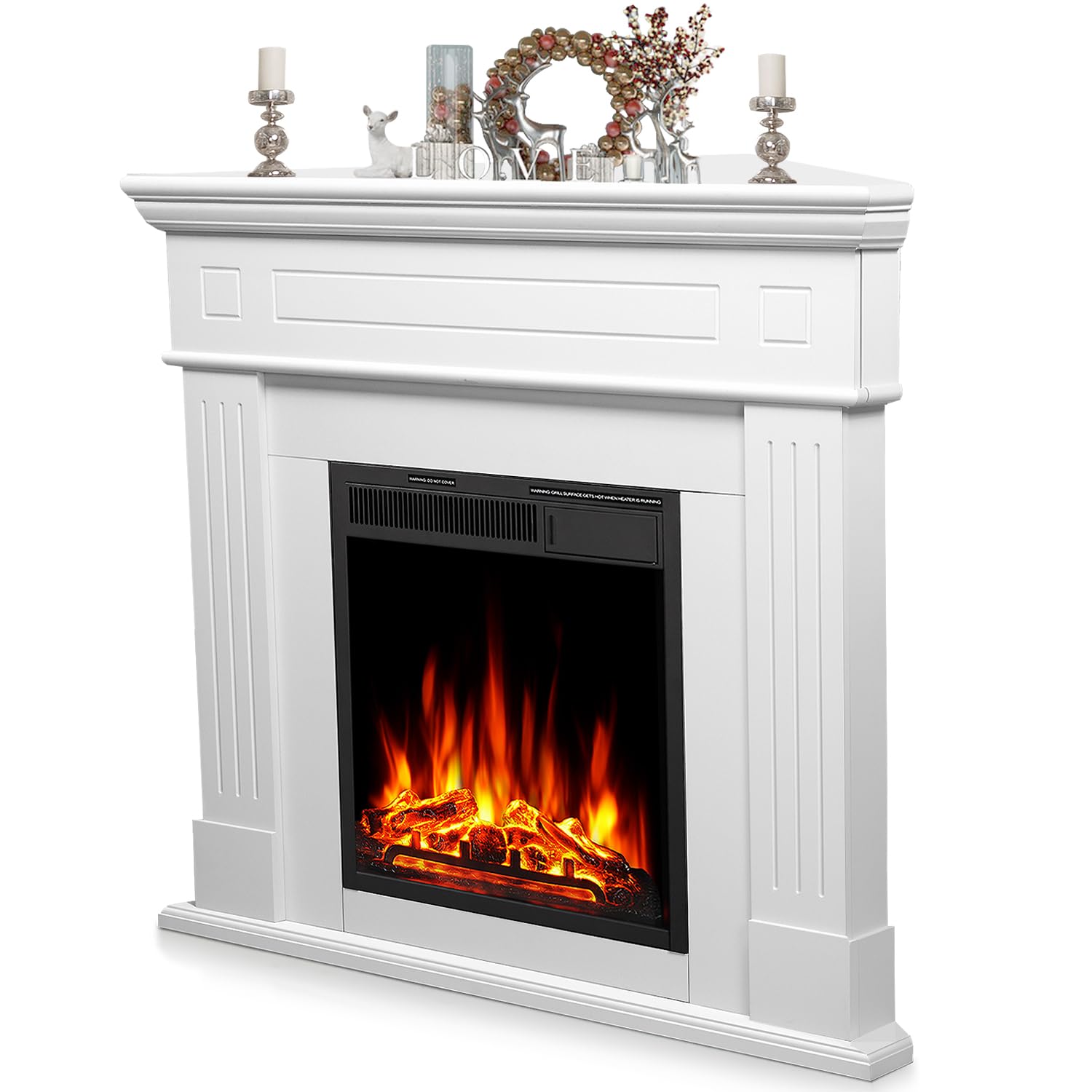 Electactic 43 inch Corner Electric Fireplace Mantel