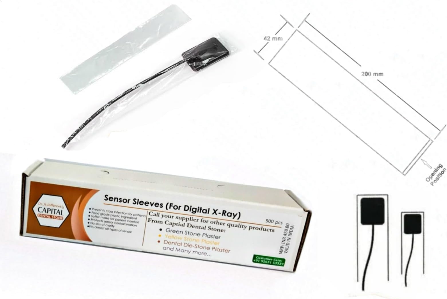 Dental RVG Sensor Sleeves, X-ray Sensor Protective Films, Fits to All Sensors