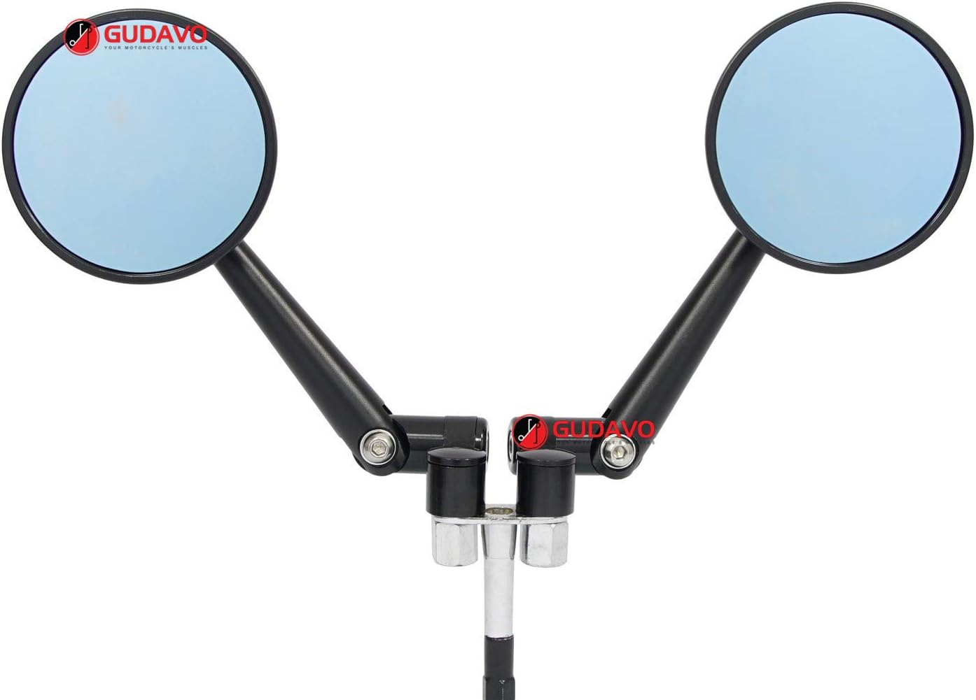 Motorcycle M8 M10 CNC Round rearview Mirrors Full Aluminum Mirrors compatible with APRILIA dorsoduro caponord shiver tuono rs rsv mille/falco rst pegaso (Black)