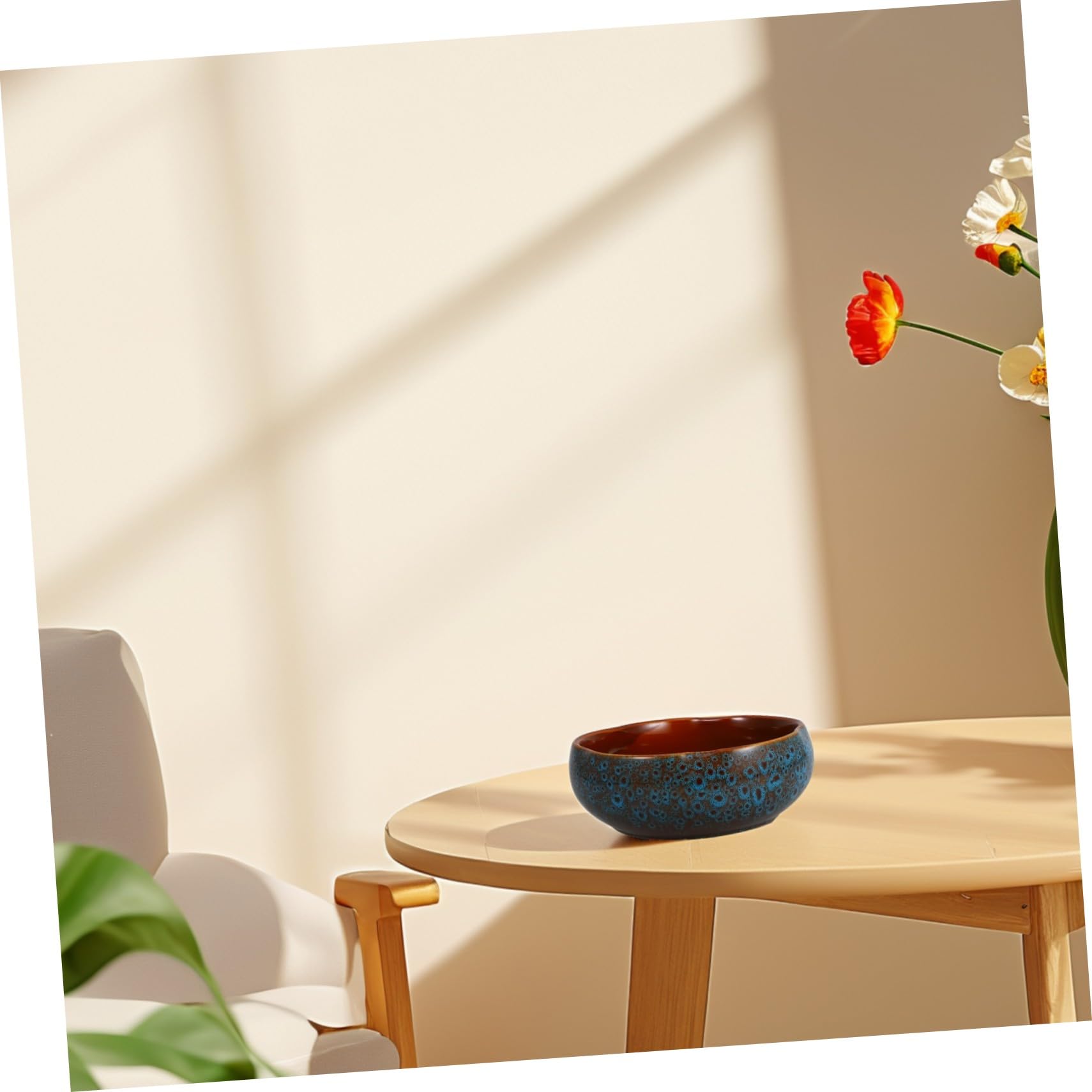 Porzellan Hydroponischer Blumentopf ohne Abflussloch Großer Keramik Pflanzkübel für Zimmerpflanzen Wie Lotus und Narzissen Wasserspeichernder Übertopf für Balkon und Wohndeko
