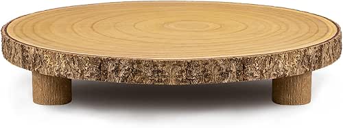 KOUROU Cake Stand Natural Wood Cake Stand with Legs, 11.5-13