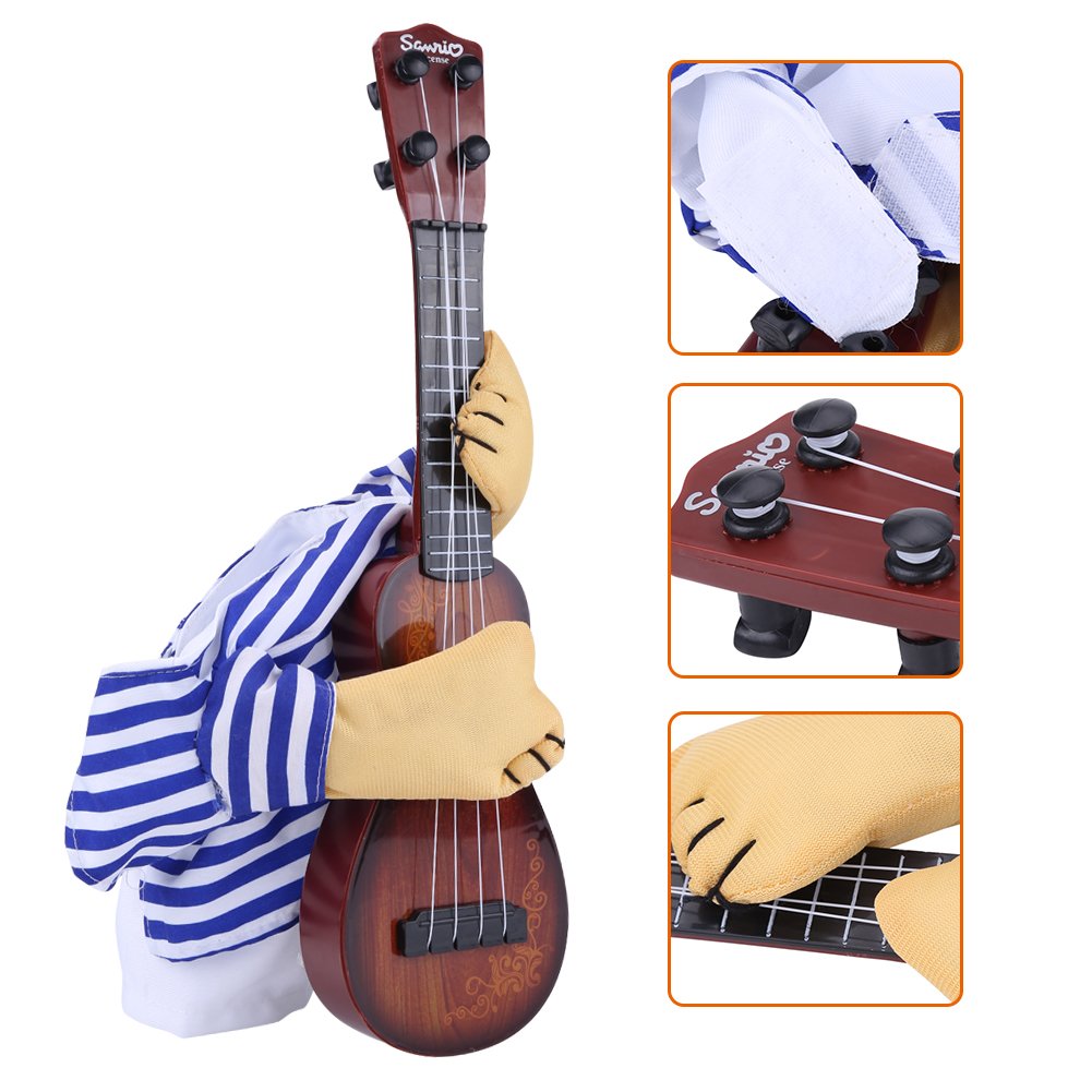 Dog Costume Christmas Funny Pet Cosplay Outfit Clothes Halloween Theme Party Dress Suit Guitar Player Clothes(M)