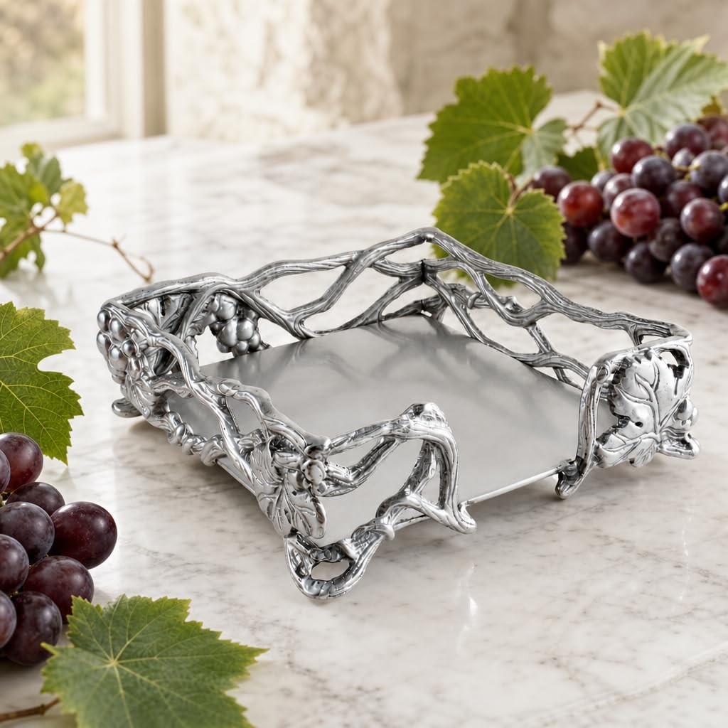 Arthur Court Serviettenhalter, Aluminium, Mediterranean, Silber