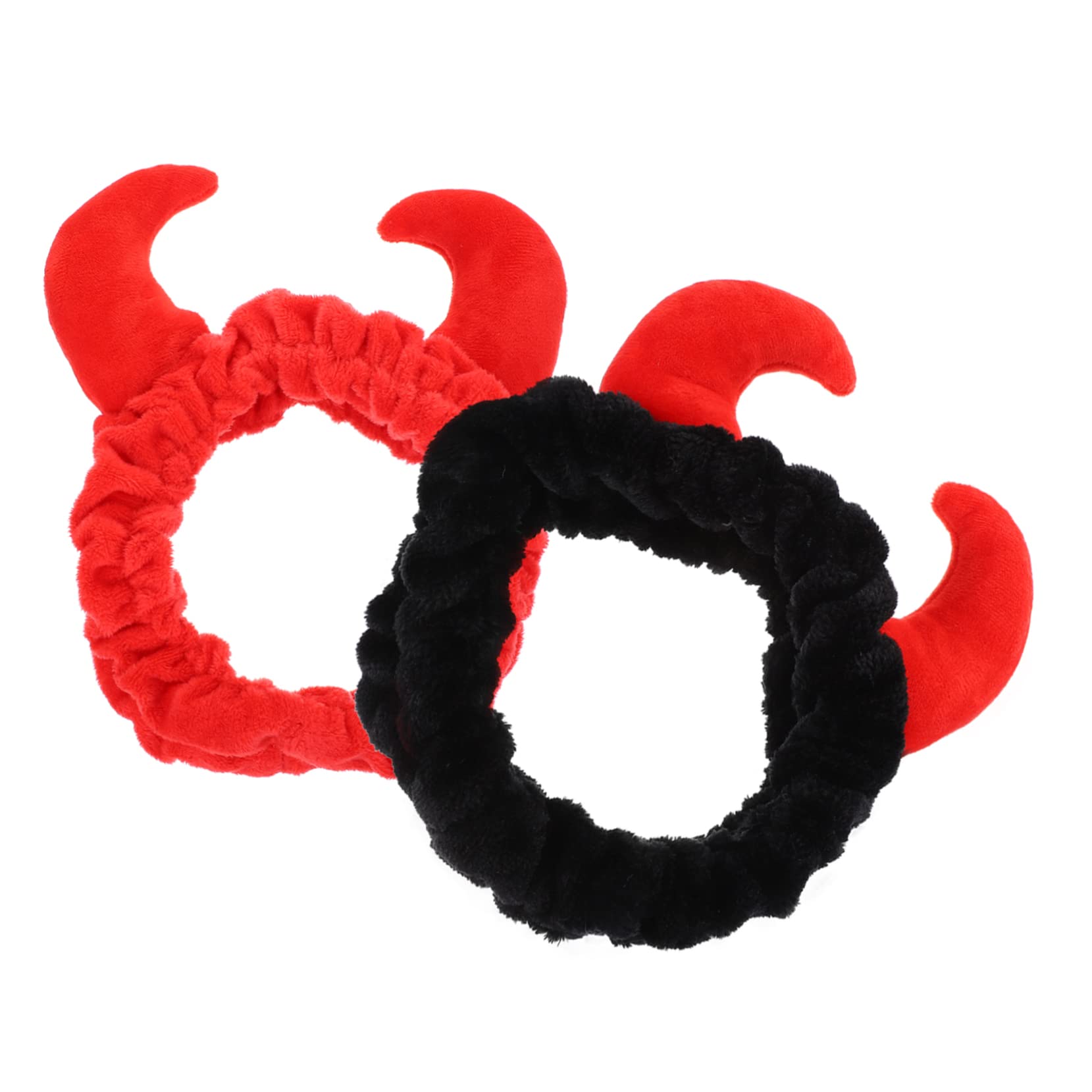 GALPADA 2 Diademas de Peluche Forma de Cuerno para Mujer, Cómodas y Suaves, Ideales para Maquillaje y Ducha, Paquete de 2 Unidades