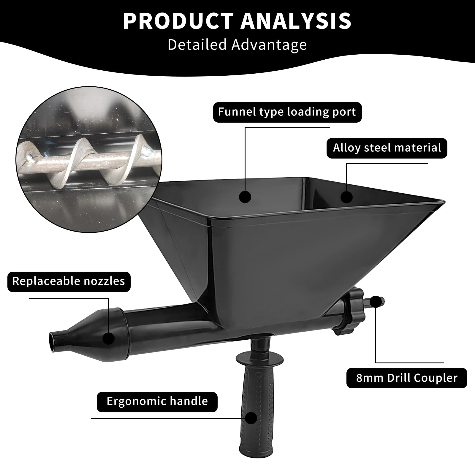 Pistola Spruzzo Malta Elettrica - Con 8 Ugelli - Per Sigillatura Giunti E Pavimenti - Foto 4