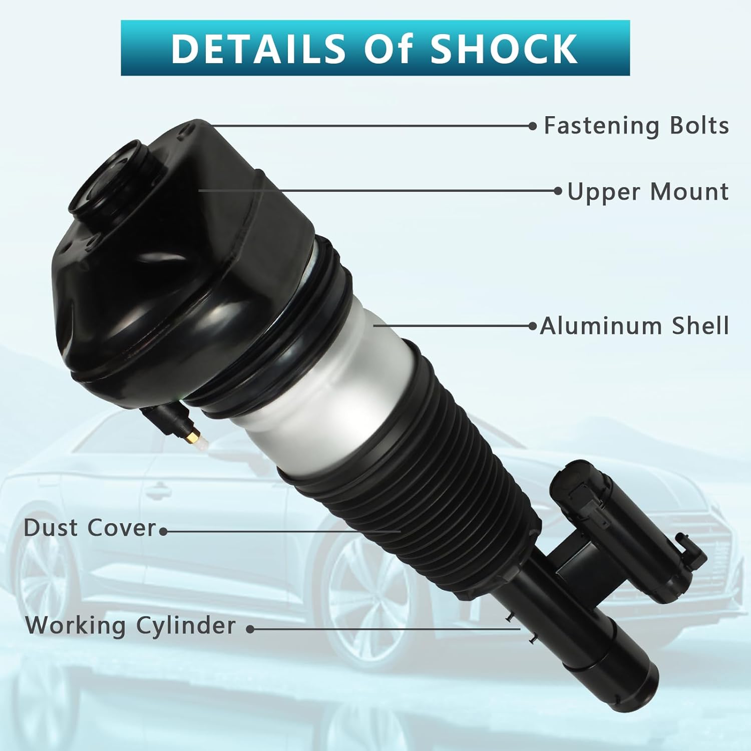 Front Left Air Suspension Strut Shock Absorber Replacement for BMW 7 Series G11 G12 740 745 750 760 xDrive 4WD 2015-2022 37106877559(Single)