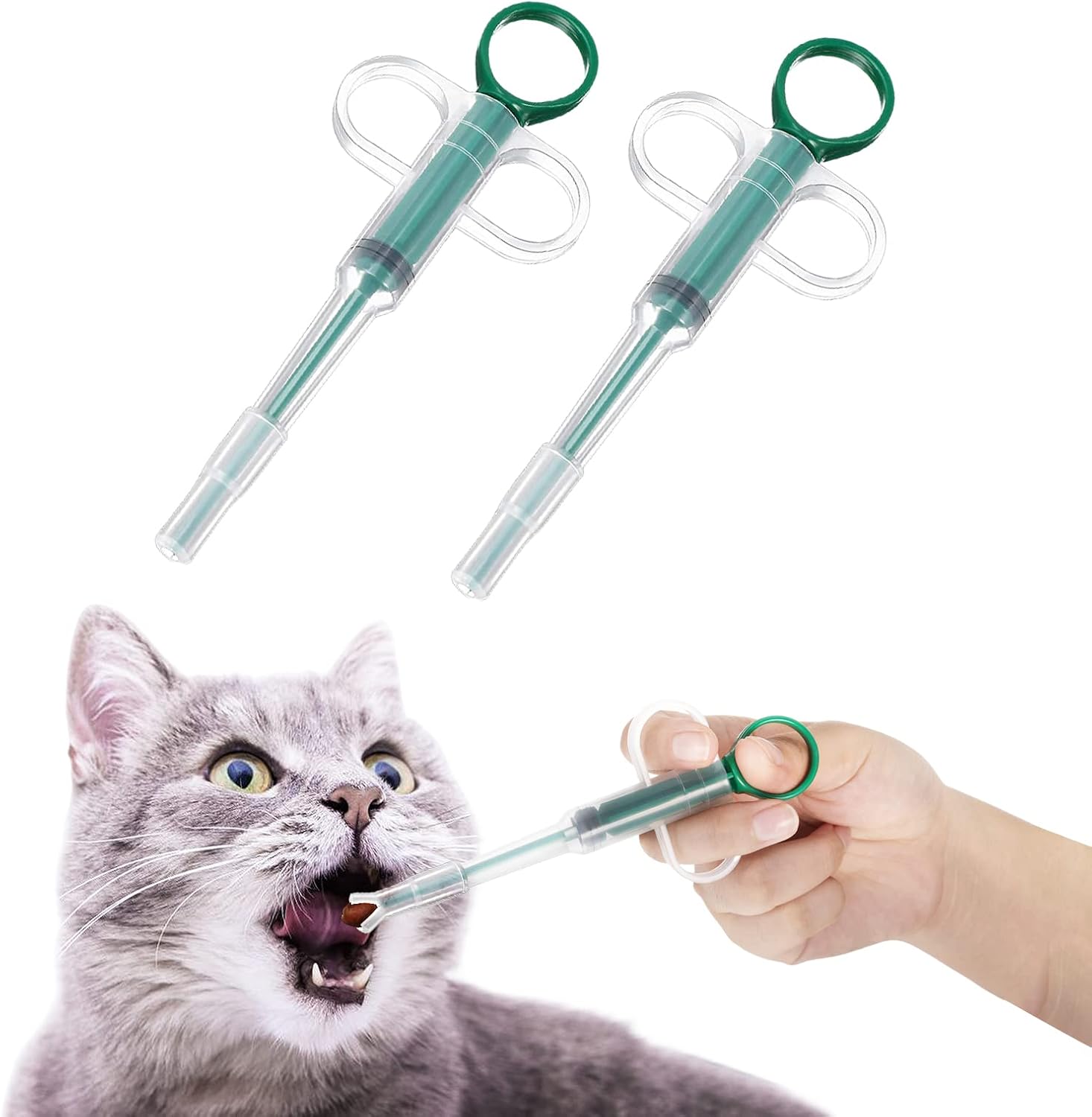 Pet Pill Dispenser 2 Pieces Medicine Shooter Feeder Pill Plunger Popper