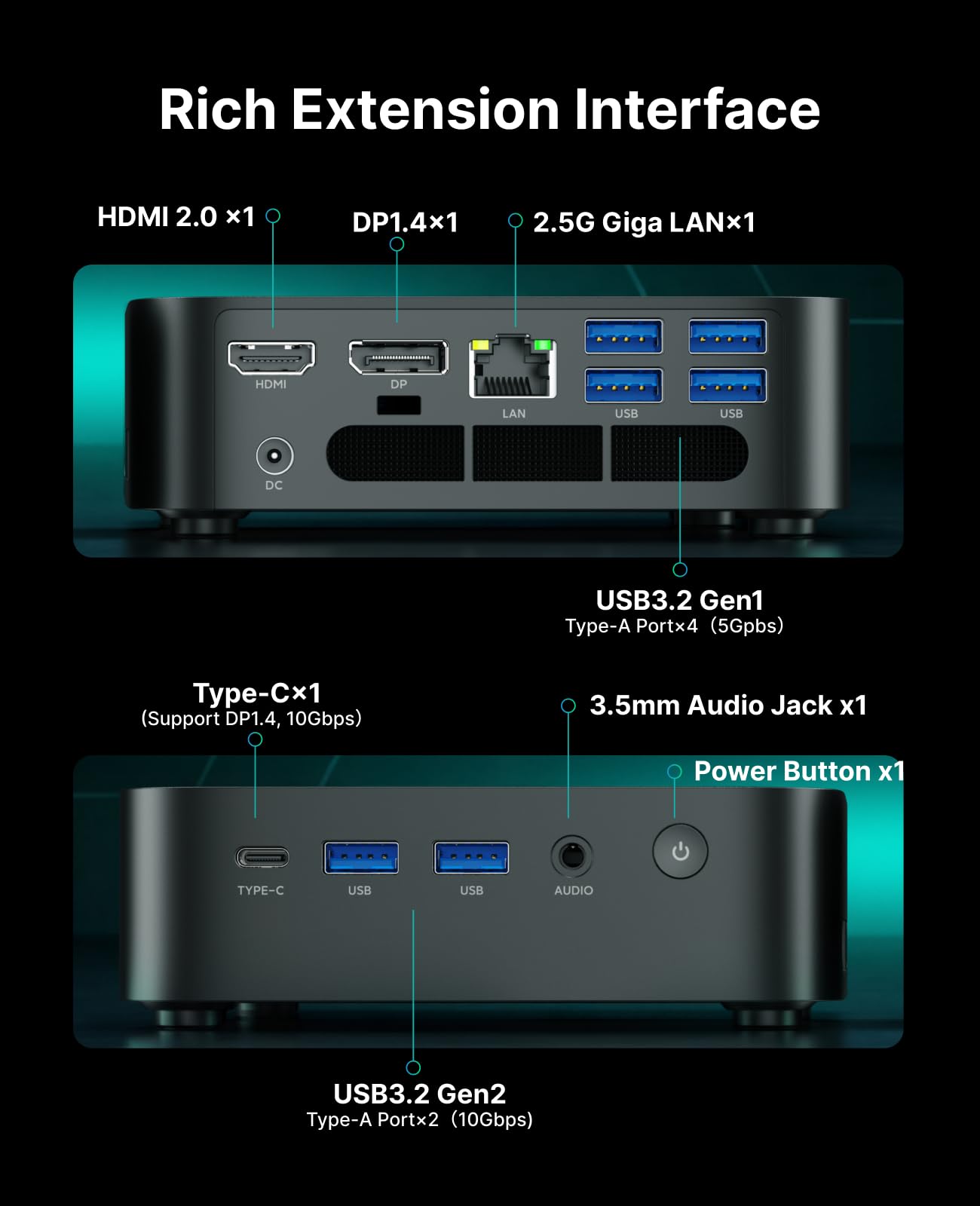 ACEMAGIC M1 AMD Ryzen 7 7735HS Mini PC (8C/16T, jusqu'à 4,75GHz), 24GB LPDDR5 1TB NVMe SSD Mini Desktop Computer, Win 11 Pro/4K Triplo Display/WiFi 6/BT 5.2 Micro Gaming PC