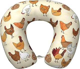 LZNJZ Almohada de viaje suave, almohada de cuello de pollo de color marrón