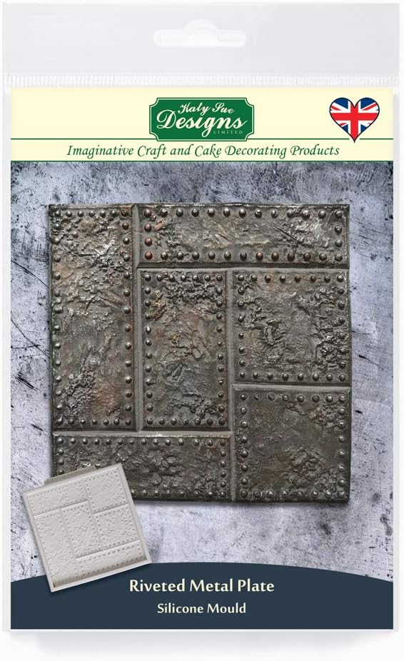 Katy Sue Riveted Metal Plate Silicone Mold for Cake Decorating & Crafts