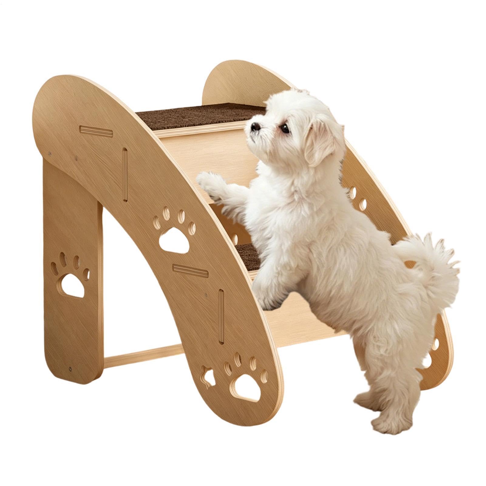 Scalette per Cani di Piccola Taglia Struttura Triangolare in Legno con