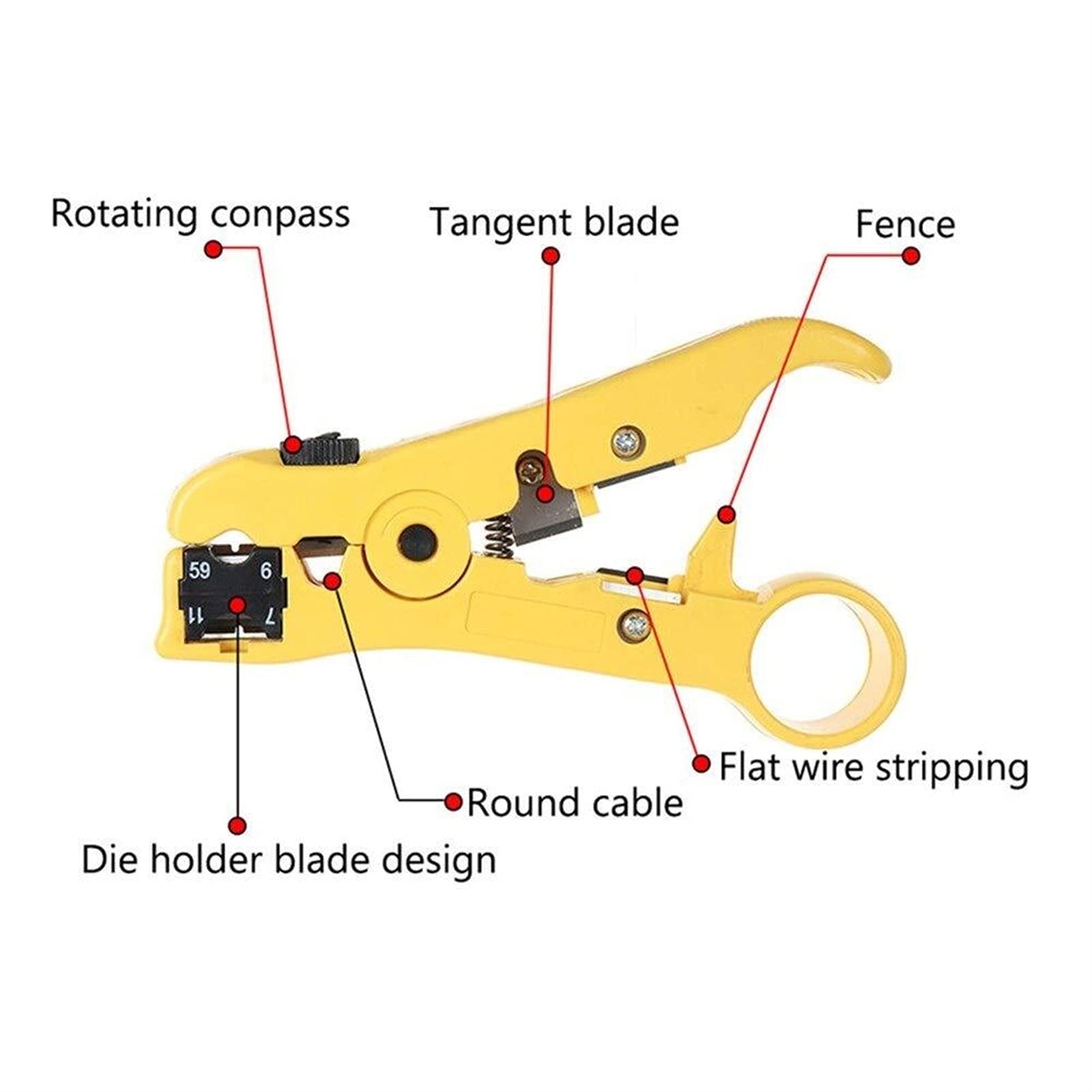 Pelacables, Pinzas, RG7 RG6 RG11 Herramienta de compresión F Conector Cable Coaxial Crimper Pelacables Alicates