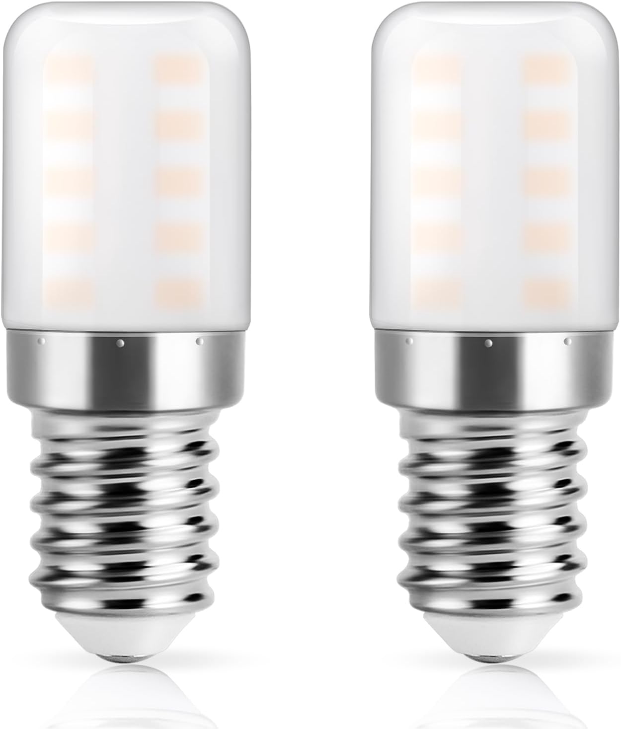 DiCUNO E14 LED Fridge Light Bulb, 3W (30W Halogen), Warm White 2700K, 270LM, Non-dimmable E14 Small Edison Screw Lamps for Home Lighting/Refrigerator/Cooker Hood/Night Light, Pack of 2