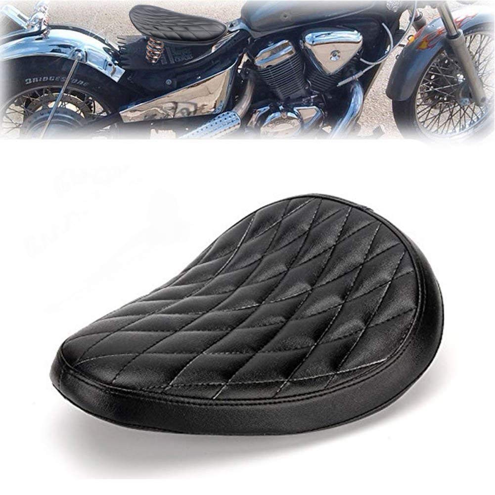 Selle Moto Solo Noir pour Bobber/Sportster/Custom avec Ressorts/Support Kit