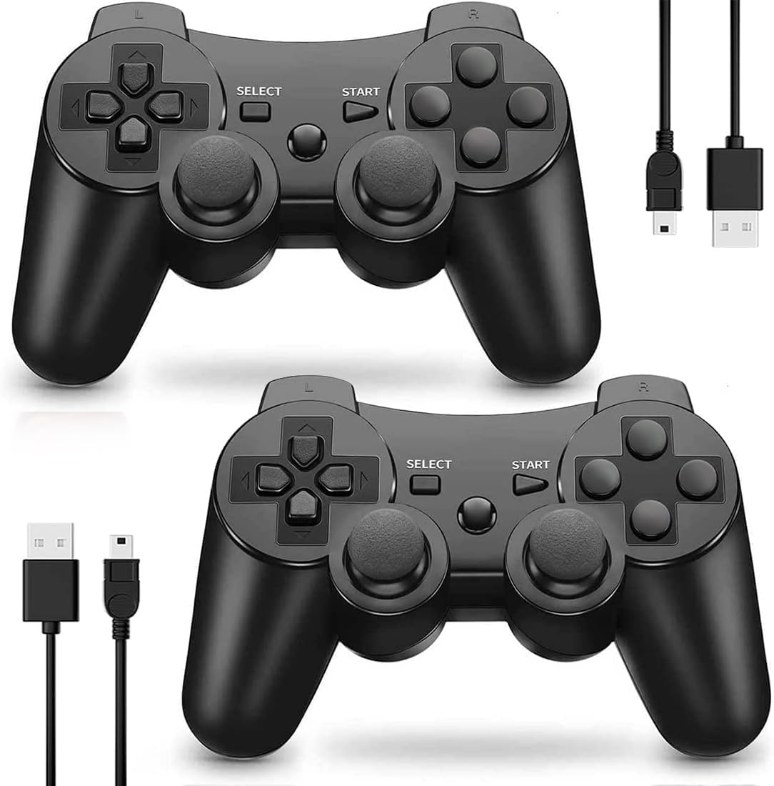 CHENGDAO Controller per PS3, Wireless Joystick per PS3 con doppio shock compatibile con Playstation 3 con cavo di ricarica