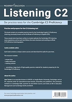 語学+参考書 Listening C2: Six practice tests for the Cambridge C2 Proficiency: Answers and audio included Amazon.com: Listening C2: Six more practice tests for the