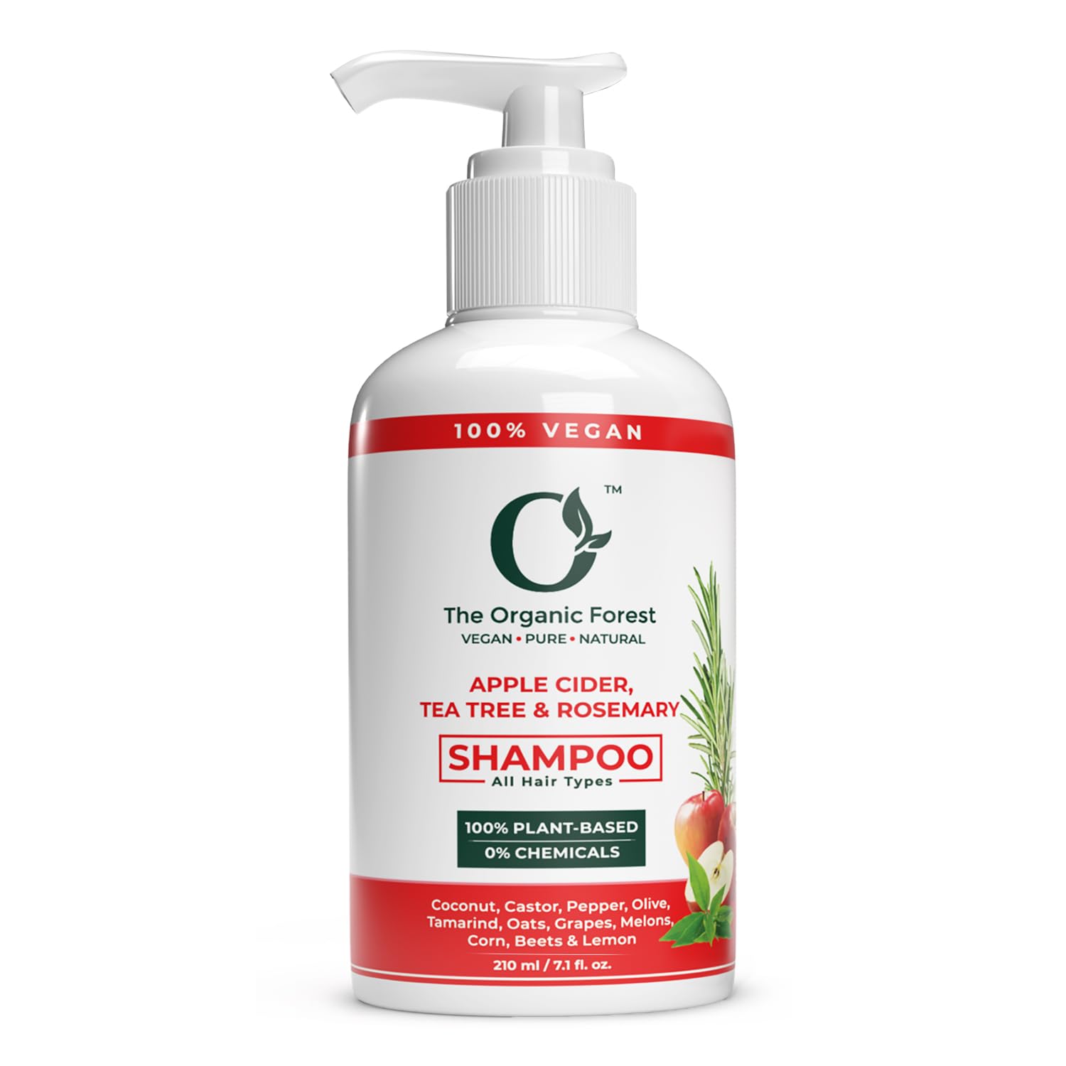 Apple Cider Vinegar, Tea Tree & Rosemary Shampoo - Sulfate Free, Natural & Organic Shampoo for Oily Hair, Dandruff, Itchy Scalp & Thinning Hair - Ideal for Women & Men with Dry Scalp & Grey Hair