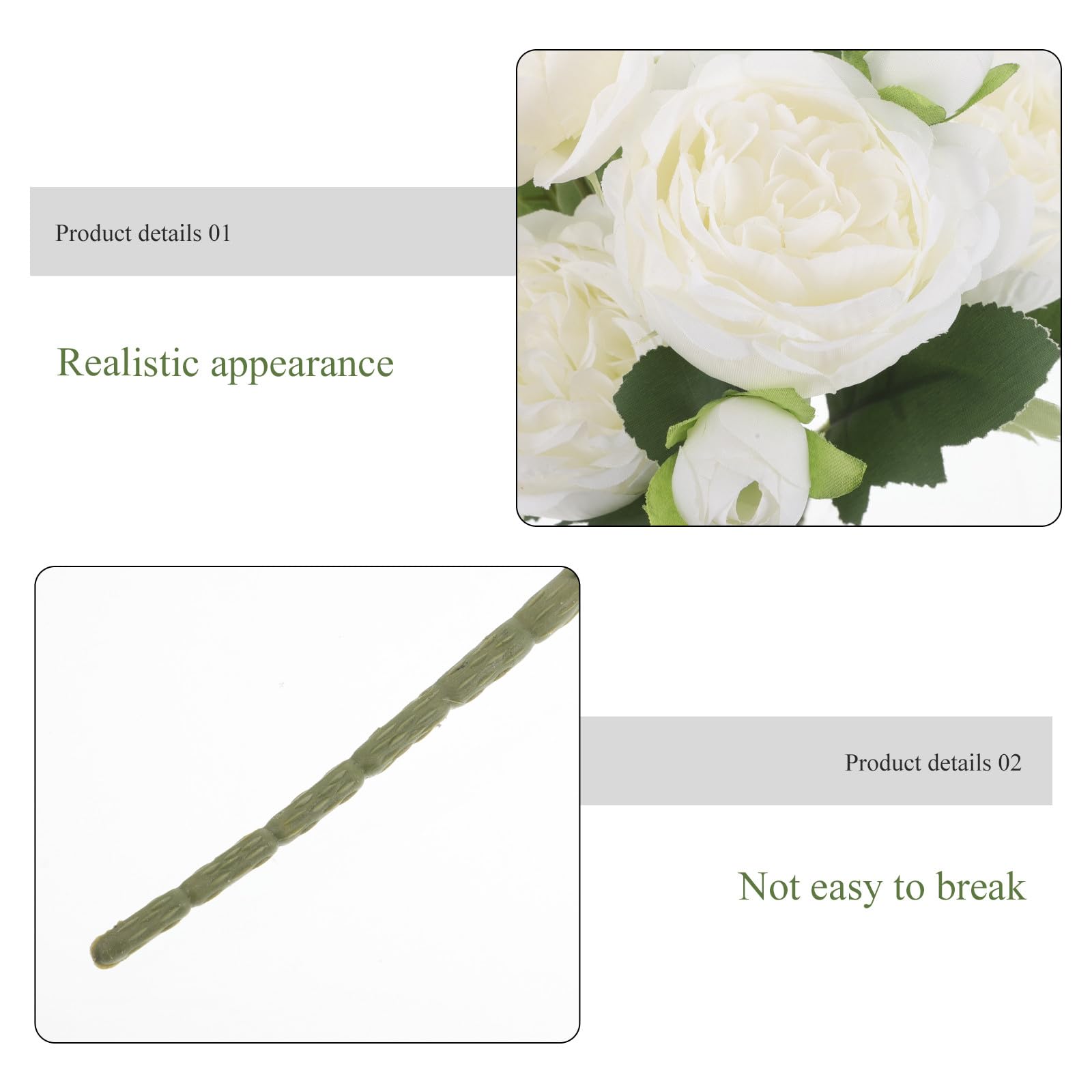 Alipis 10 Stück Künstliche Pfingstrosen aus Seide Weiß Vielseitige Deko für Hochzeitstisch und Fotoshooting Realistische Blumensträuße für Zuhause und Büro