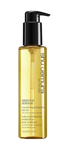 shu uemura art of hair Essence Absolue Nourishing Protective Hair Oil - Lightweight Multi-Benefit, Hydrates, Adds Shine, and Reduces Frizz with Heat Protection, With Japanese Camellia Oil - 5 Fl Oz (Pack of 1)