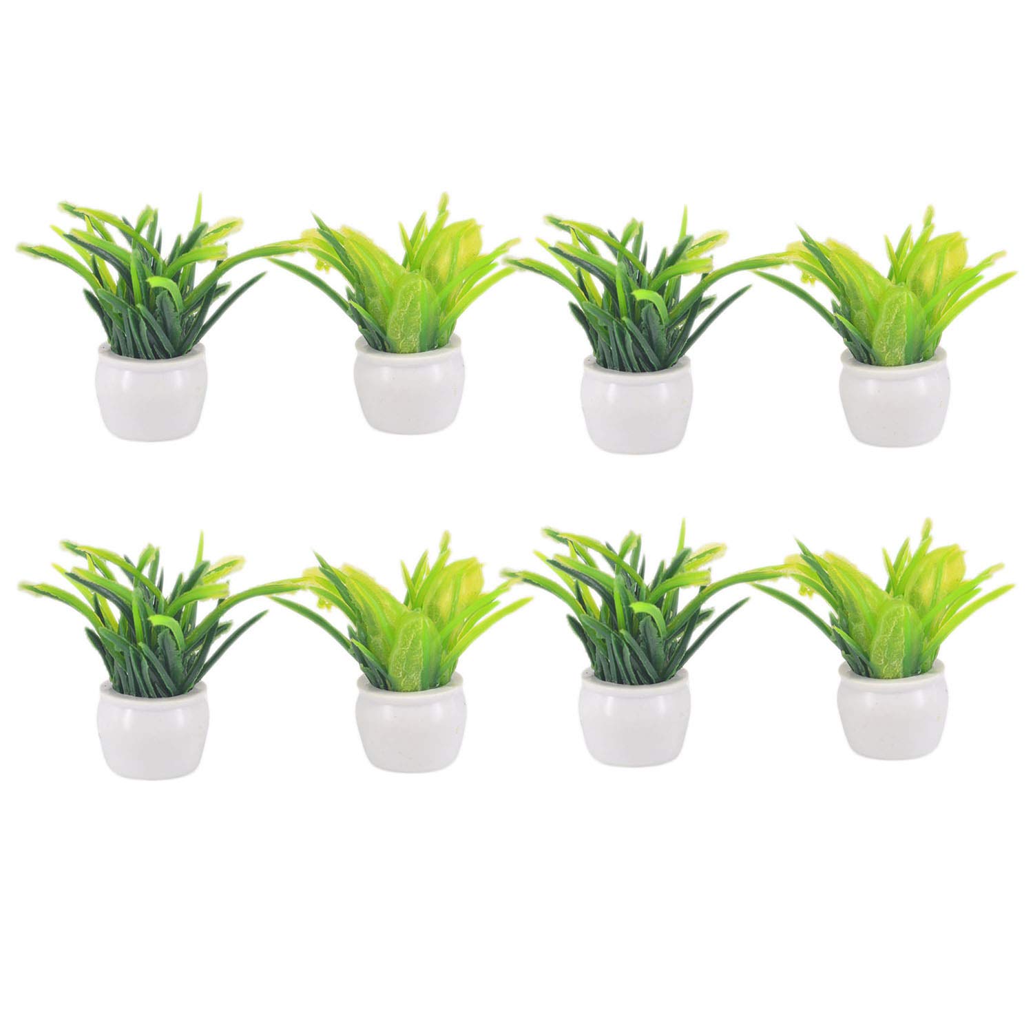Dollhouse Miniature Green Plant In White Pot - 1:12 Scale, Height 40mm, Perfect For Dollhouse Garden Or Home Decor - View #7