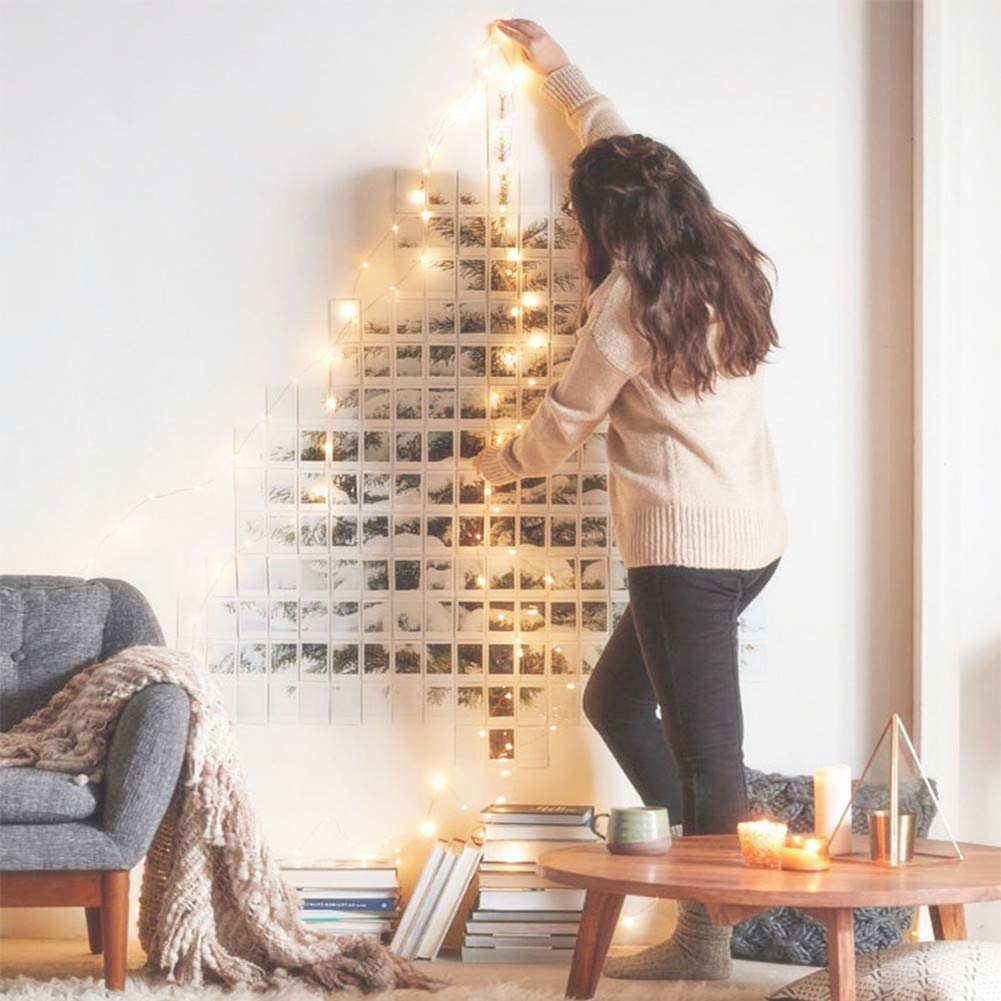 MOVEONSTEP Luci Natale Esterno Interno 300LED 33M Luci Albero di Natale Catena Luminosa Esterno Luci LED Natalizie per Albero di Natale con 8 Modalità IP44 Impermeabile-Bianco Caldo