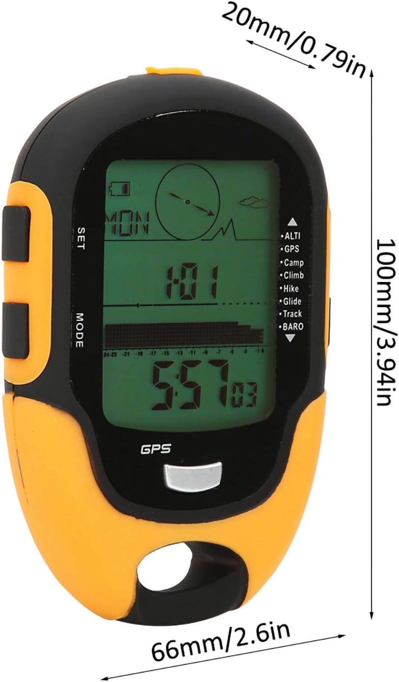 Drfeify Multifunction Digital Altimeter, Portable Outdoor Handheld FR510 ABS IPX4 LCD Compass Altitude Meter Thermometer Barometer Pressure Tester