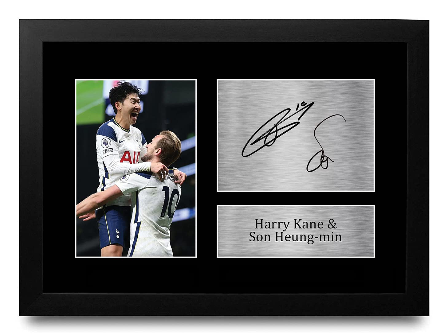 FR A4 Harry Kane & Son Heung-min Tottenham Hotspurs Spurs Gifts Printed Signed Autograph Picture for Football Fans and Supporters - A4 Framed