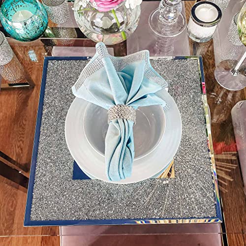 Plato Charger Regent Square de Cristal Plateado 14 pulg miniatura 6