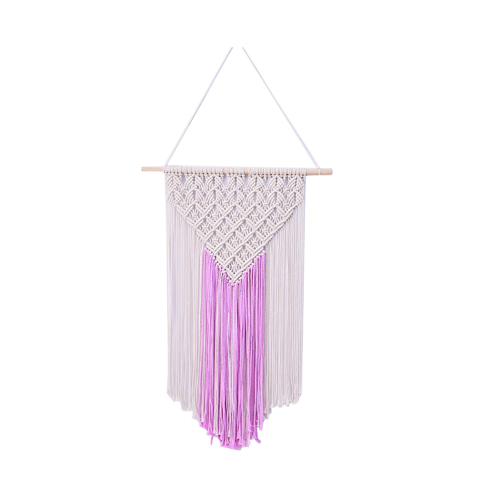 TaLcuS Ins Nordic Hand Woven Wall Hanging Boho Macrame Tapestry Natural Cotton Handmade Wall Art Minimalist Scandinavian Style Home Decor(A1)