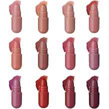 12 Farbe Mini Lippenstift Set Wasserdicht Und Langlebig Langanhaltender Lippenstift Anti-Smugging Niedliche Kapselform Mehrfarbiger Tragbarer Lippenstifts #12 12 * 1.4g