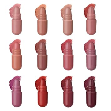 12 Color Mini Lipstick Set, Waterproof And Durable, Long Lasting Lipstick, Anti Smudging, Cute Capsule Shape, Multi-Color Portable Lipstick, Gift For Ladies, Mothers And Girls #12, 12*1.4g