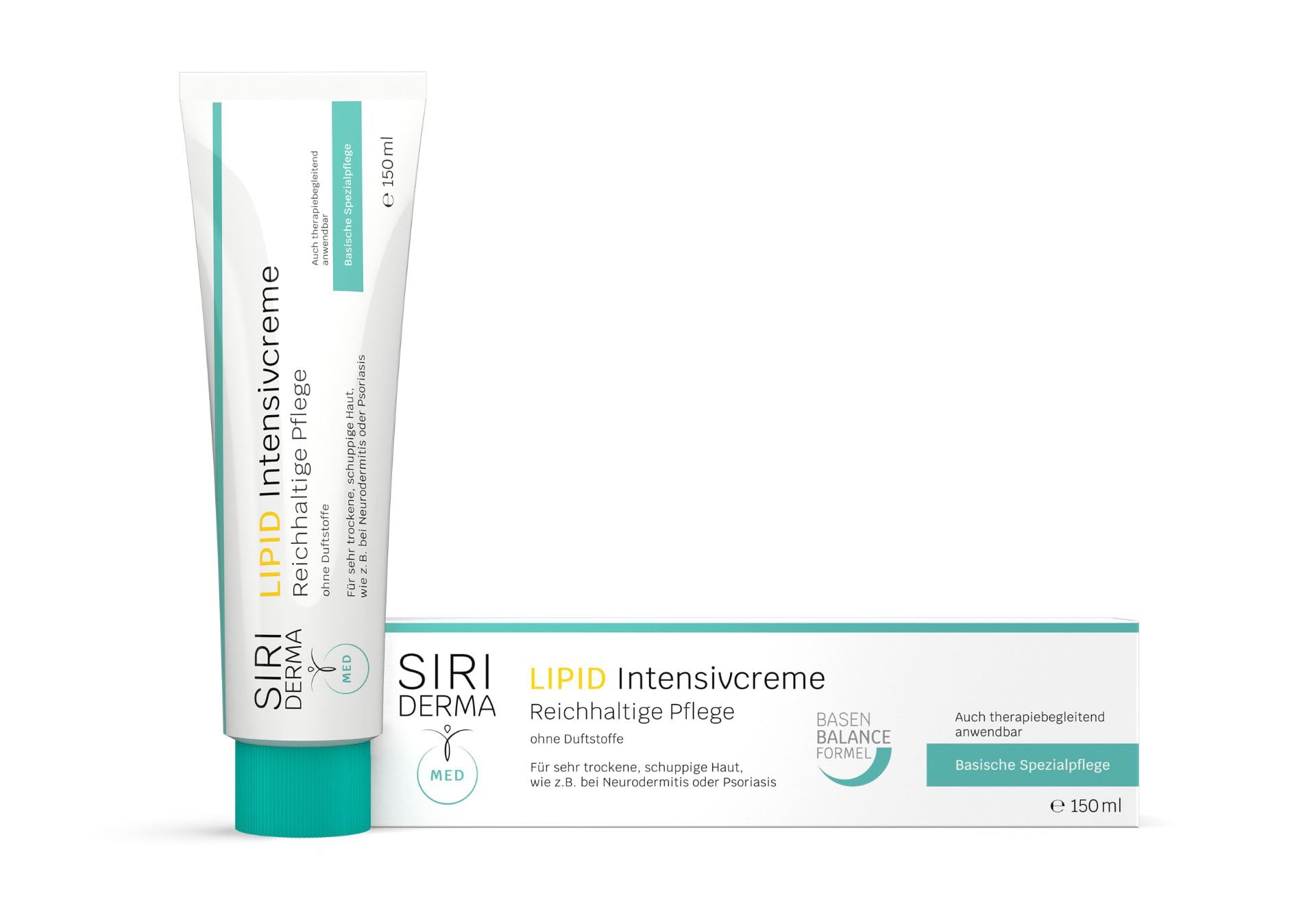 SIRIDERMA LIPID Crema Intensiva | Crema per pelli molto secche e squamose per dermatite atopica e psoriasi (senza profumo, 150 ml)
