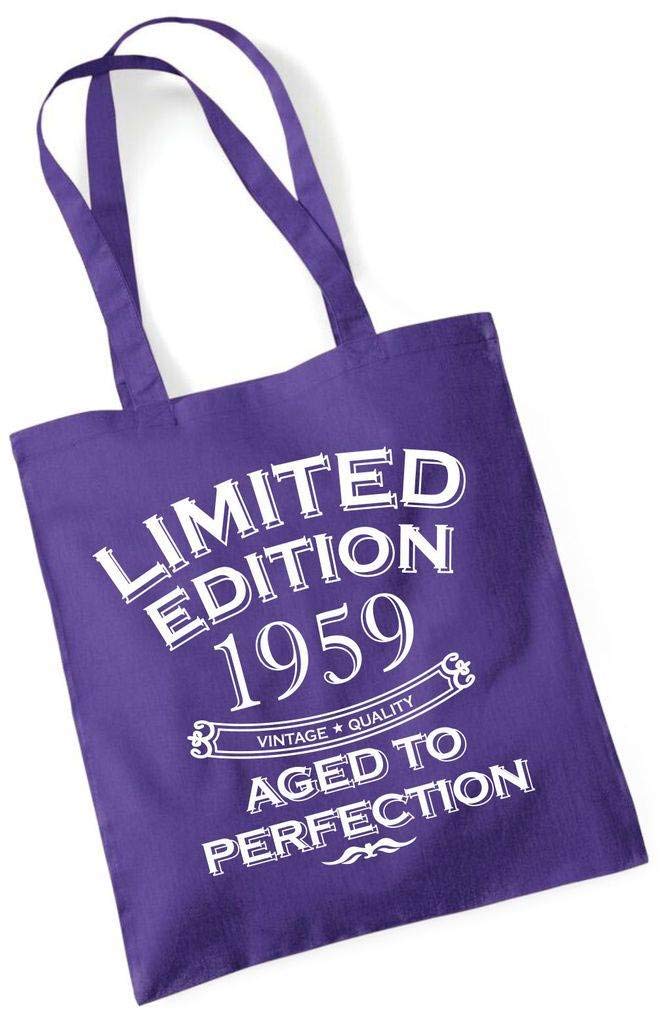 Fun Birthday Gift Present Tote Shopping Cotton Bag Limited Edition Aged To Perfection Year 1959