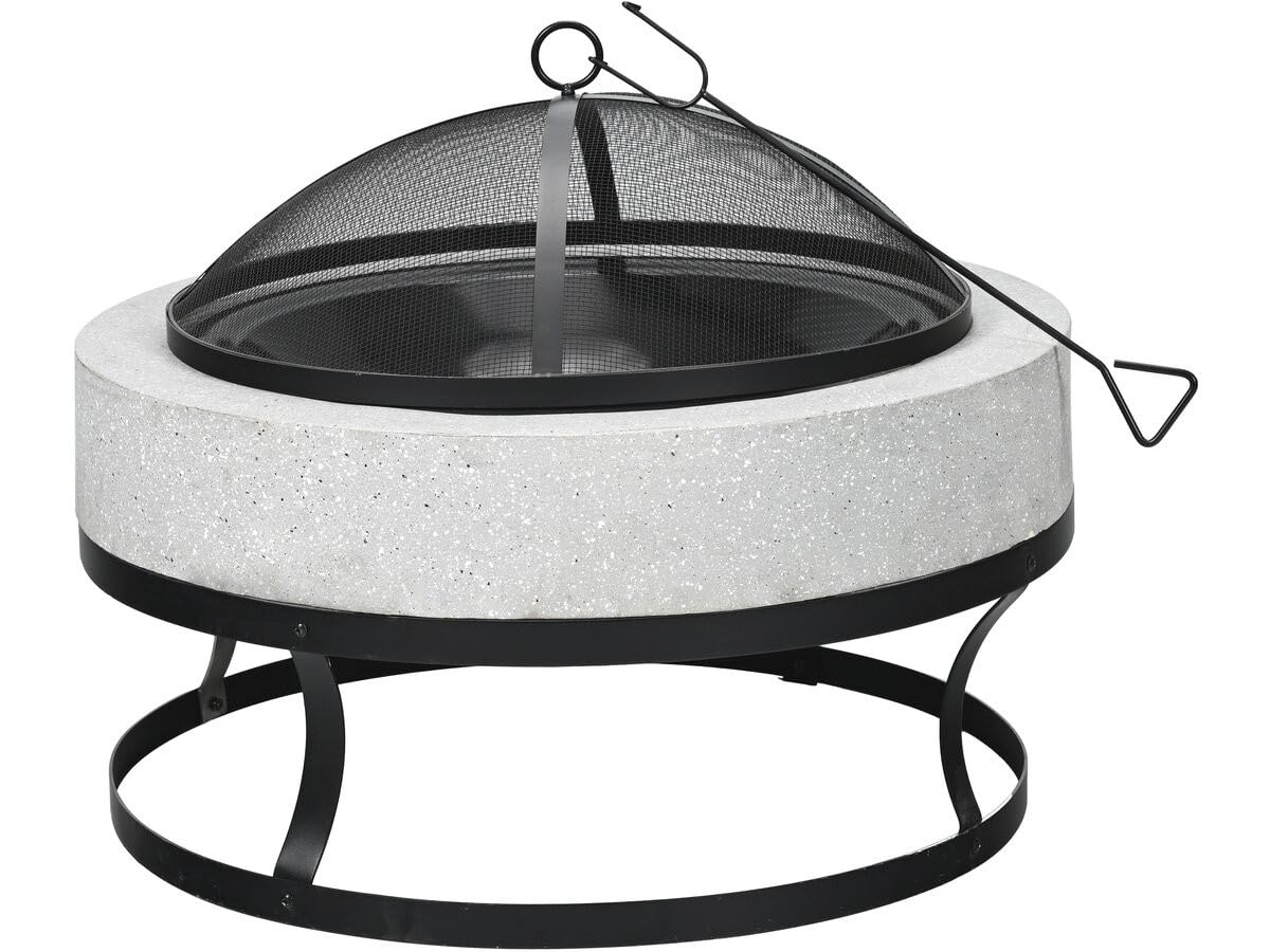 Braciere in pietra "Torro" - 70 x 70 x 49 cm - Bianco
