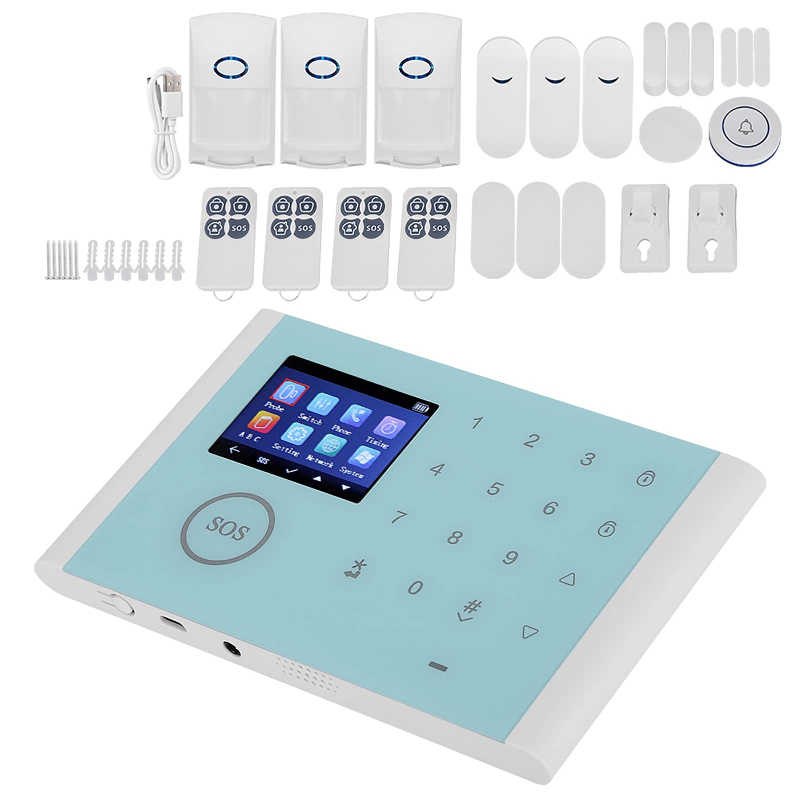 Hyuduo di Sicurezza Domestica WiFi GSM GPRS di Allarme Controllo Vocale Intelligente Da 110 a 230 V CA App Multilingue Avvisi di Chiamata SMS per Utenti di Uffici di Case e Appartamenti