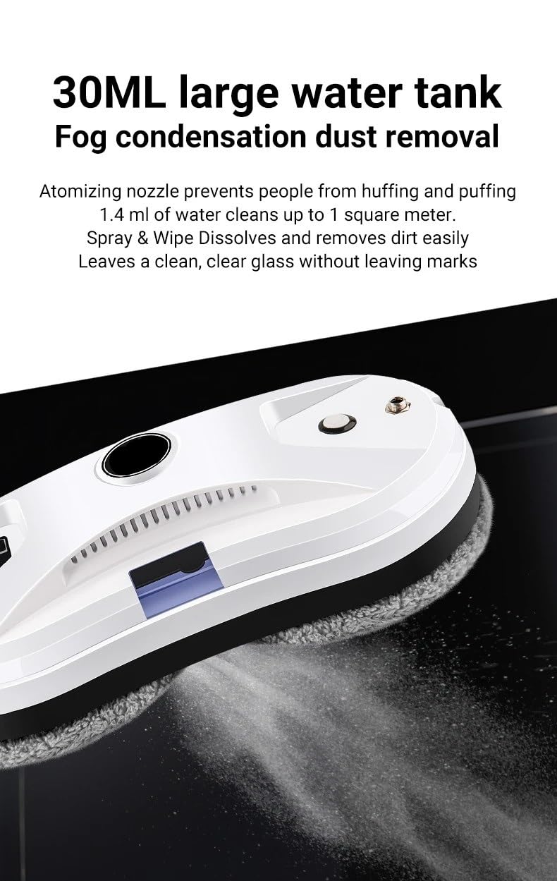 Robot Nettoyeur De Vitres Automatique | Aspiration 5600 Pa, Réservoir 50 Ml, Télécommande | Sécurité Corde Et Batterie De Secours - 4
