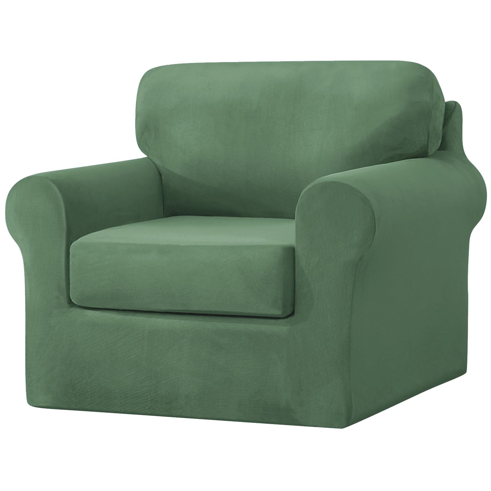 SYLC Sofa Cover with Separate Seat Cushions and Backrests Stretch Velvet Sofa Slipcover Couch Covers Furniture Protector Split Combined (Mint green,1 Seat Set 3 PCS)