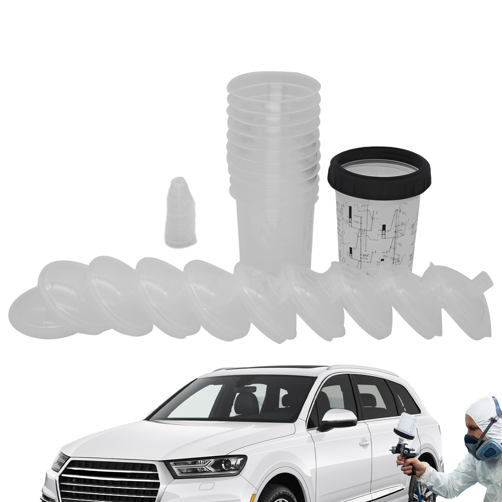 Tasses de mélange de peinture automobile 400 ml pour restaurer votre carrosserie au garage