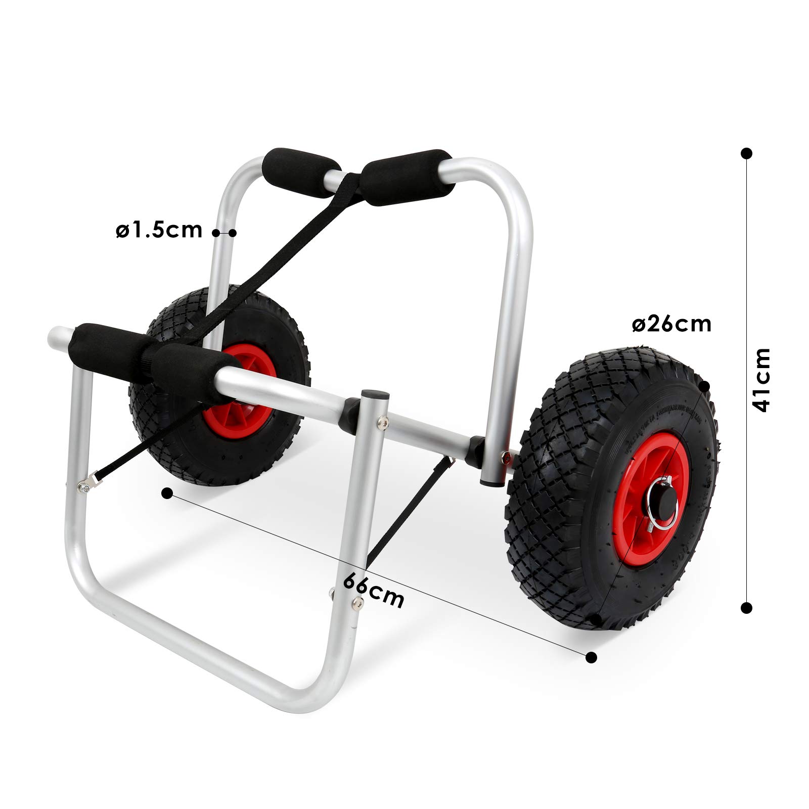 Gimisgu Faltbare Kajakwagen Kanuwagen Aluminium SUP Bootstrailer Bootswagen Surfwagen für Kanu Surfboard Faltboot Transportwagen bis 80 kg Anhänger für Boote